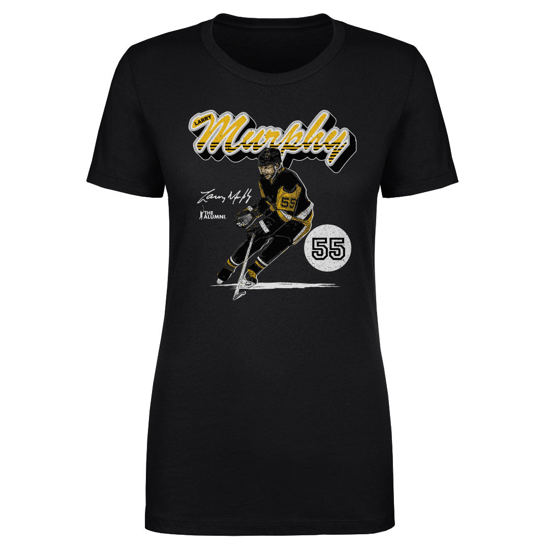 Larry Murphy Pittsburgh Retro Script WHT