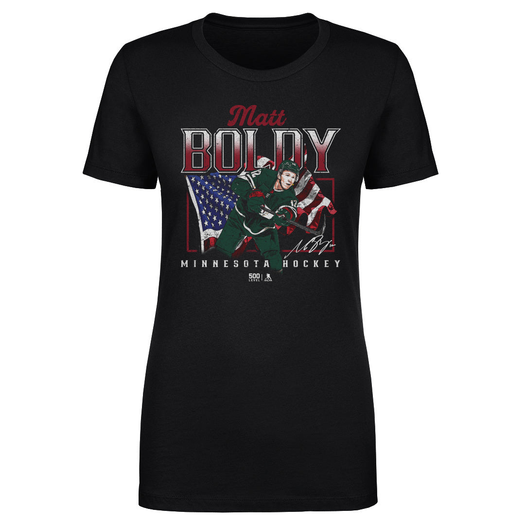 Matt Boldy Minnesota USA Flag WHT