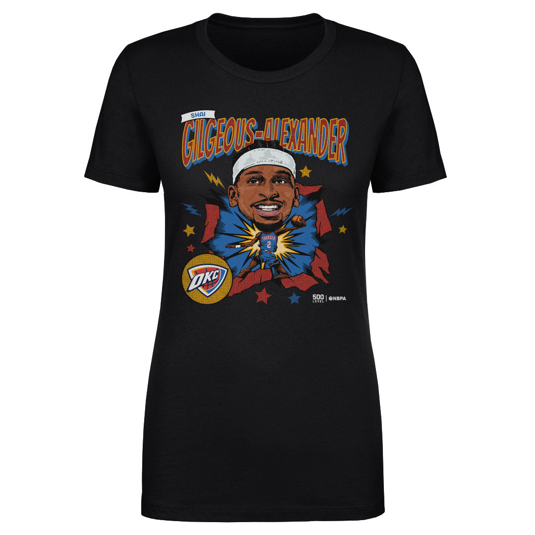 Shai Gilgeous-Alexander Oklahoma City Thunder Caricature Retro WHT