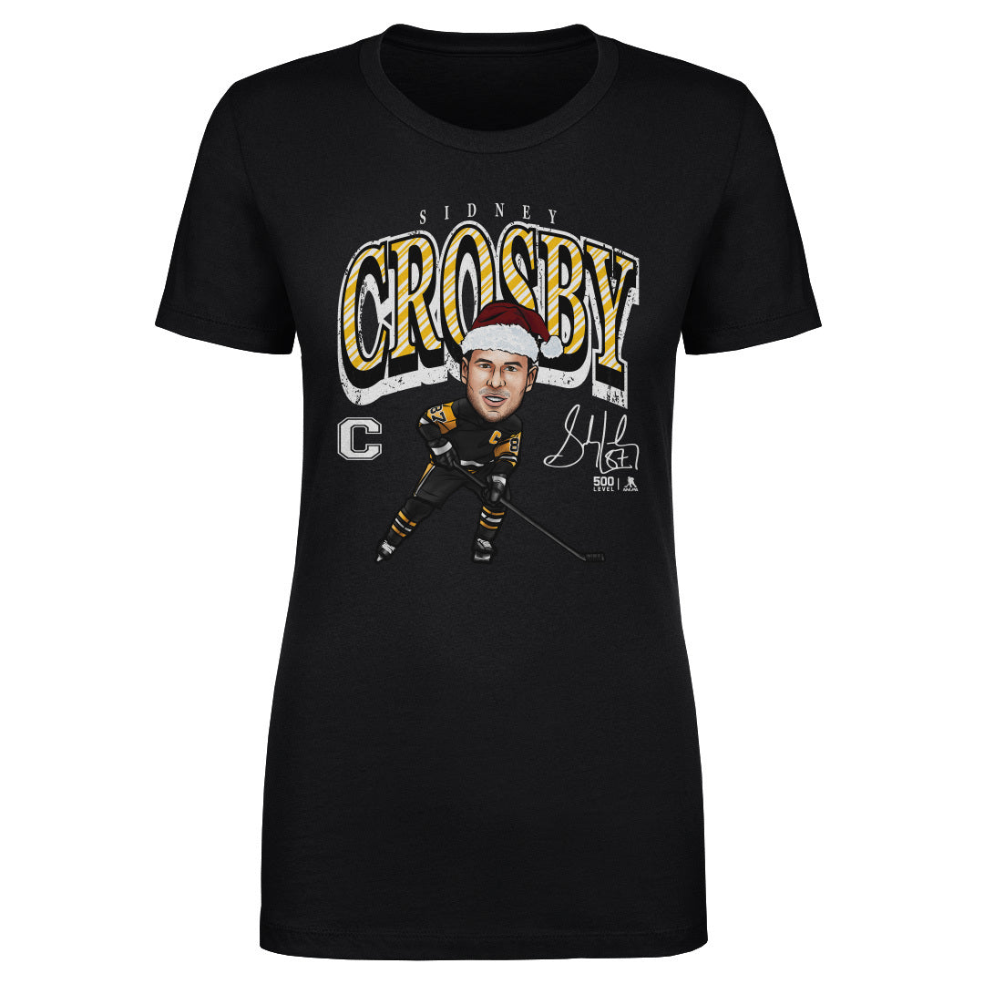 Sidney Crosby Pittsburgh Cartoon Santa Hat WHT