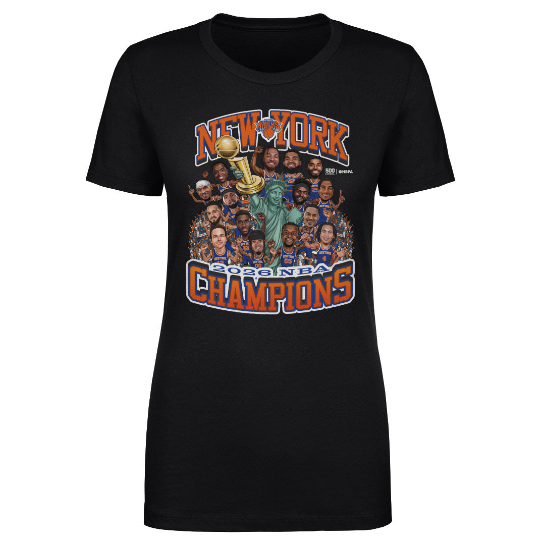 New York Knicks NBA Finals 2026 Champions Caricature WHT