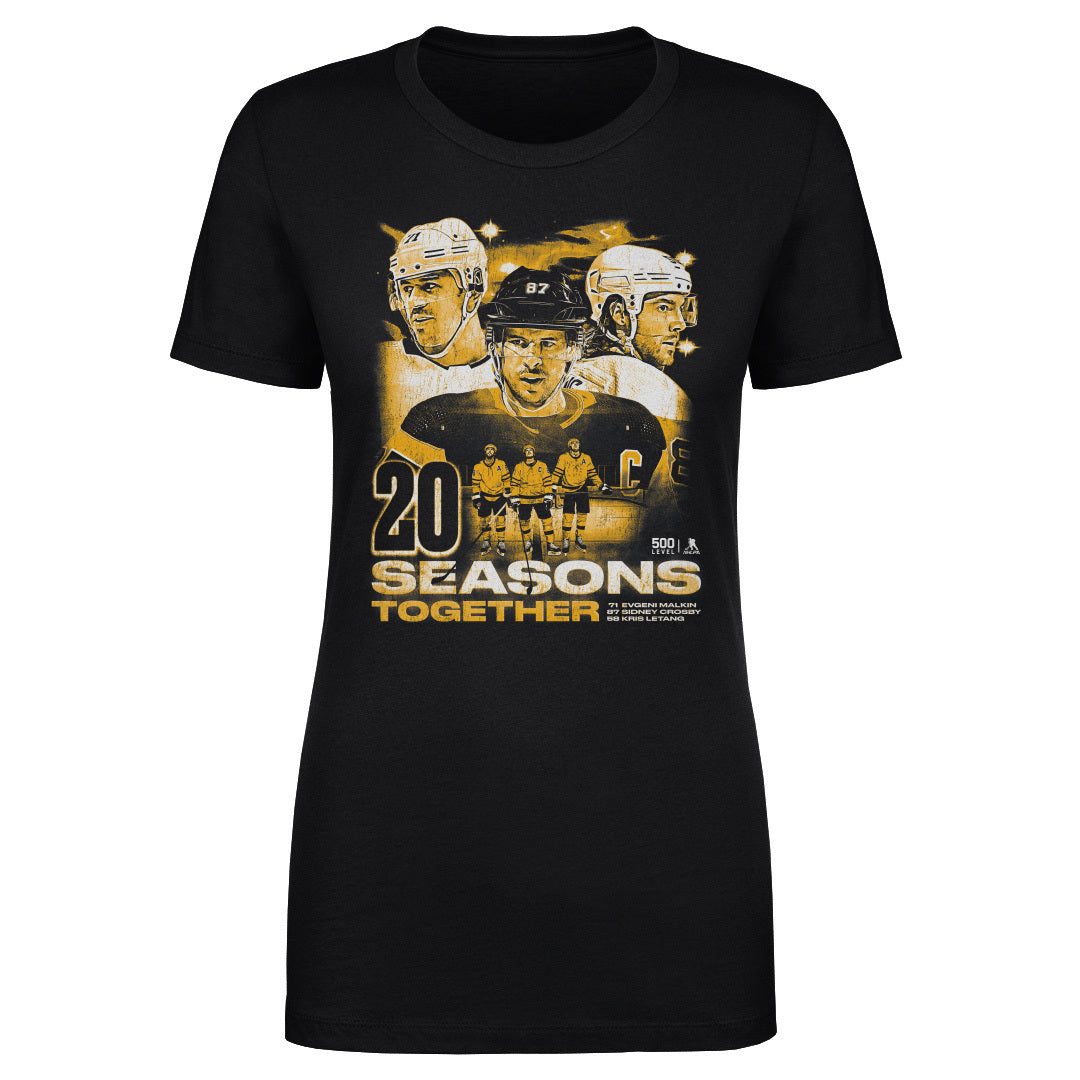 Sidney Crosby Kris Letang & Evgeni Malkin Pittsburgh 20 Seasons WHT