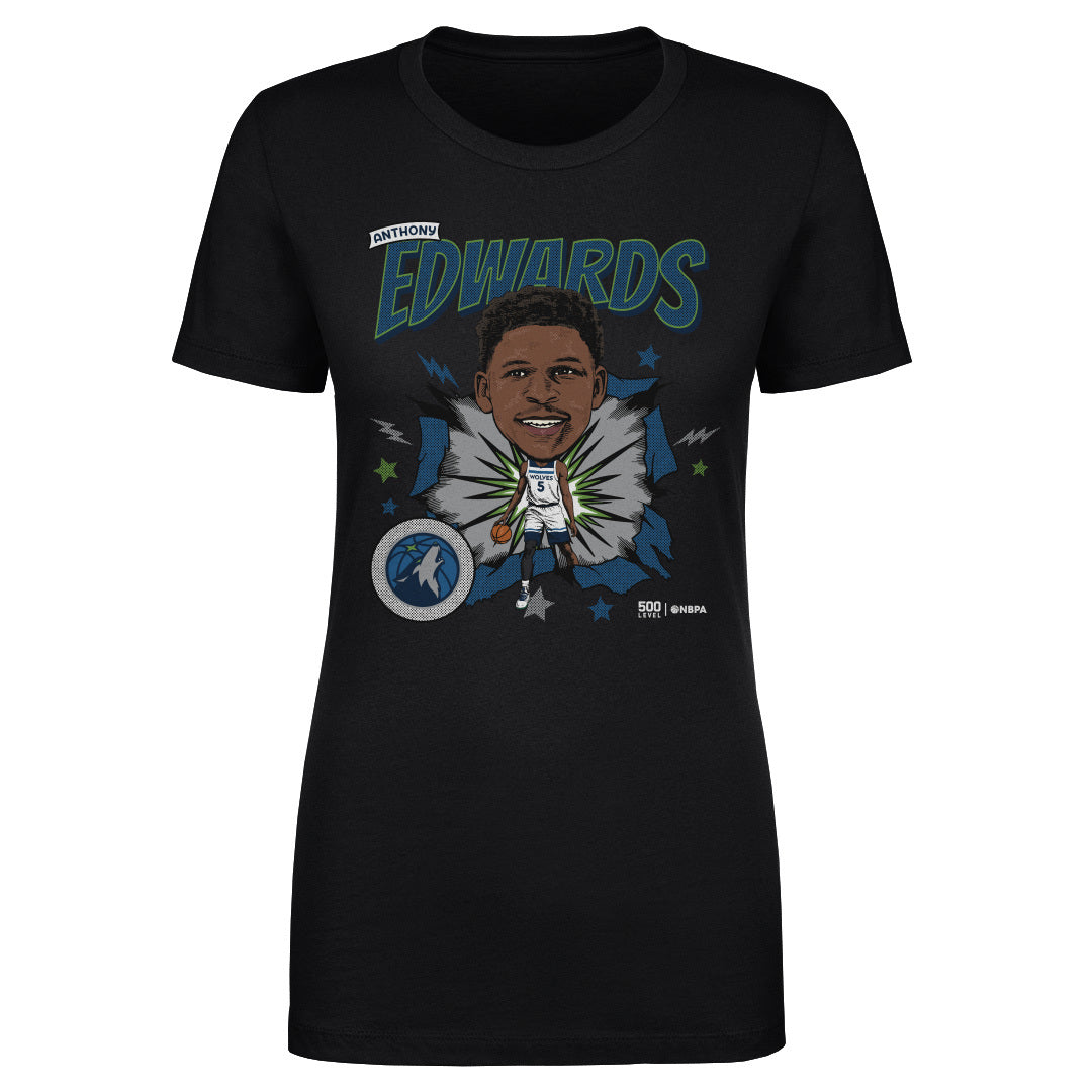 Anthony Edwards Minnesota Timberwolves Caricature Retro WHT