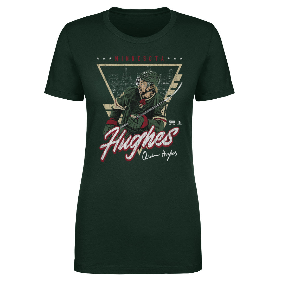 Quinn Hughes Minnesota Triangle Retro WHT