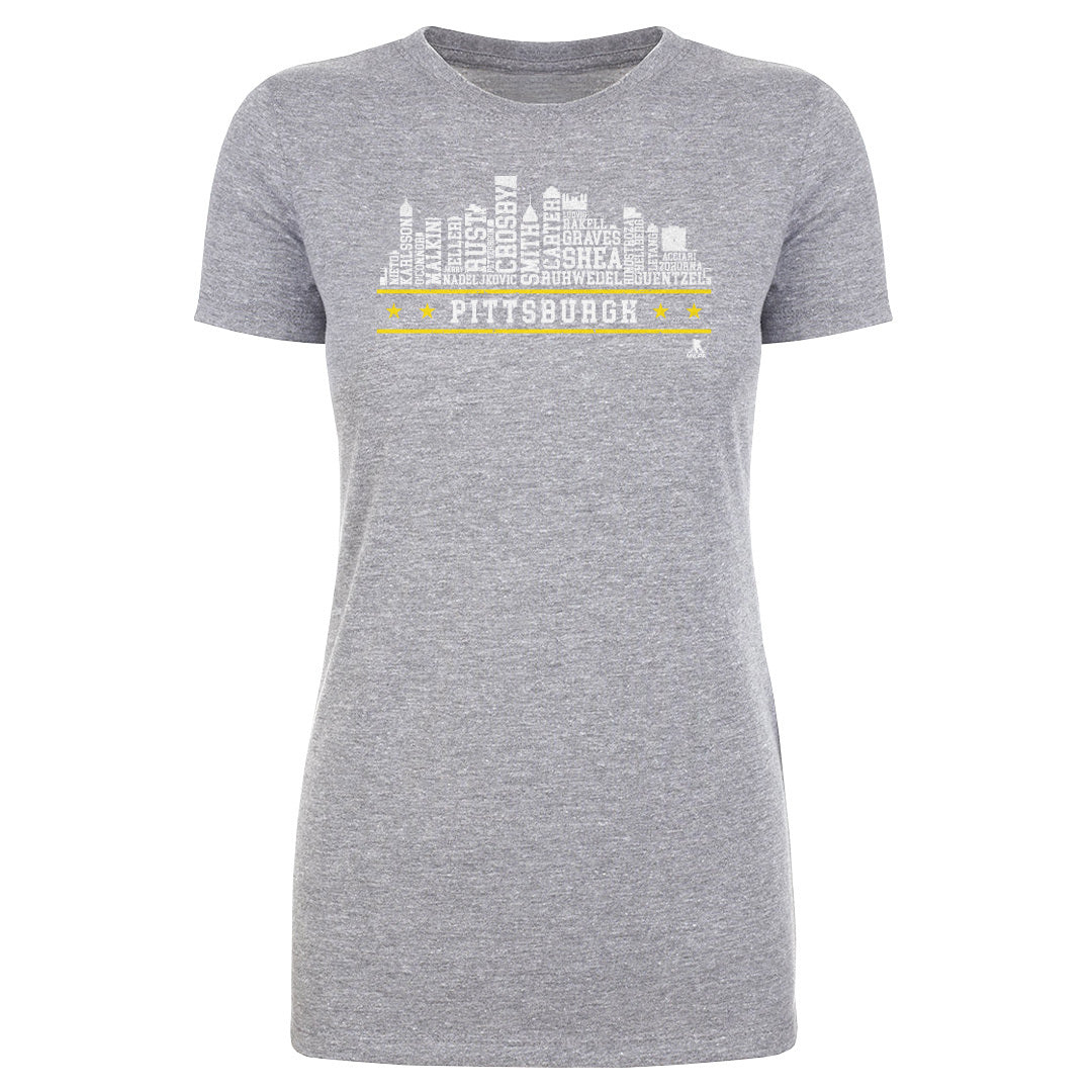 Pittsburgh Hockey Roster Skyline 23 WHT