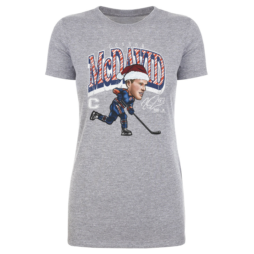 Connor McDavid Edmonton Cartoon Santa Hat WHT