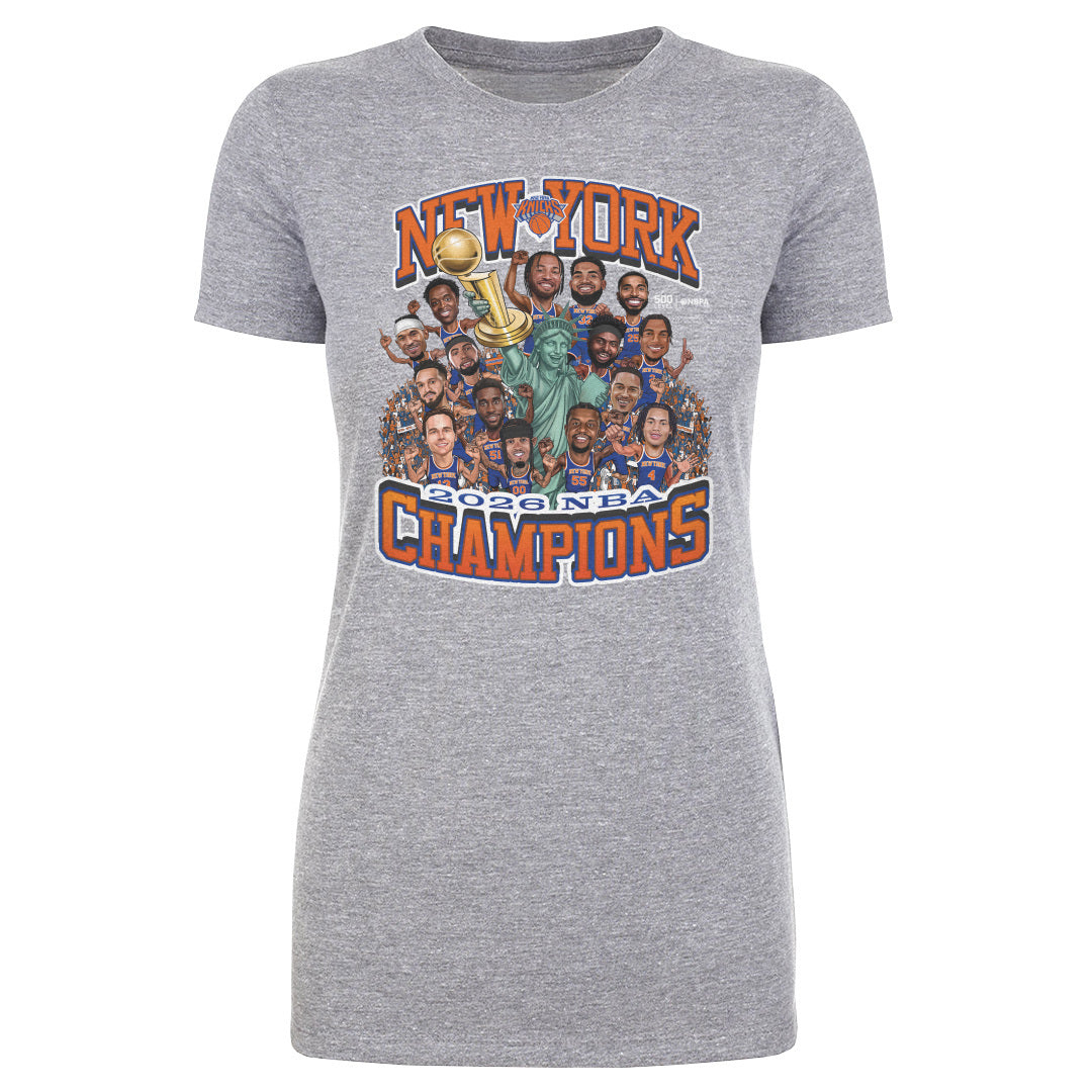 New York Knicks NBA Finals 2026 Champions Caricature WHT