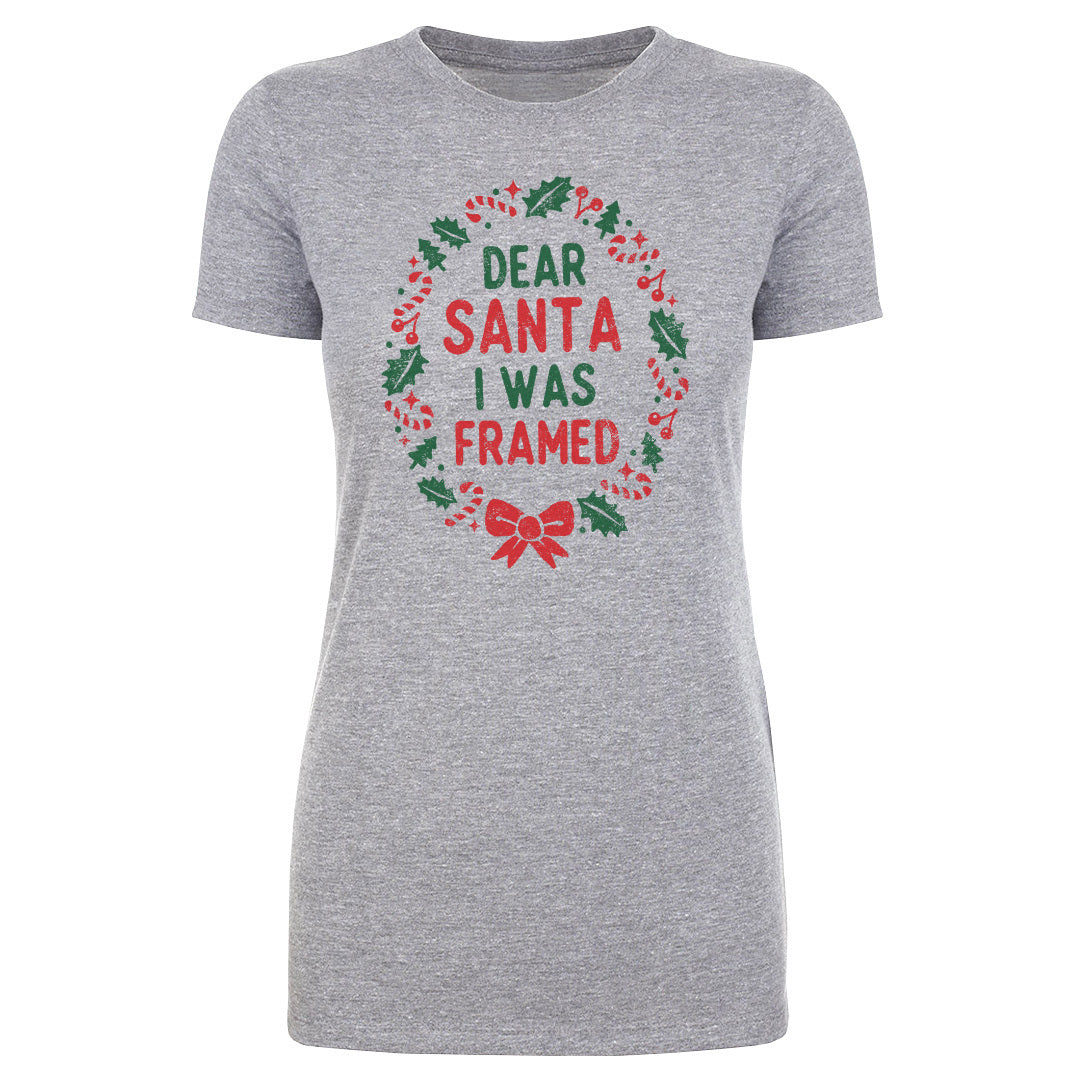 Christmas Dear Santa I Was Framed WHT