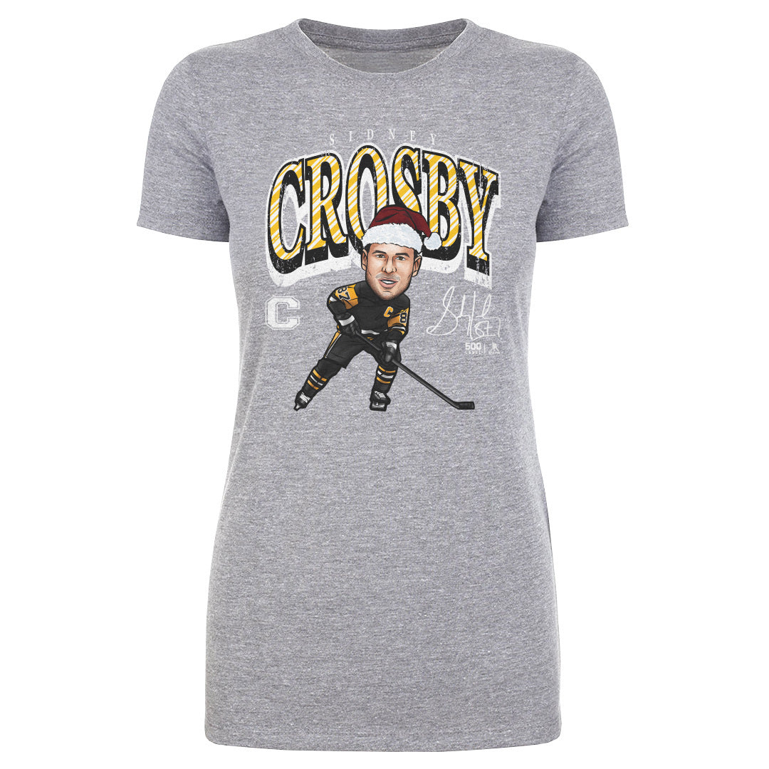 Sidney Crosby Pittsburgh Cartoon Santa Hat WHT
