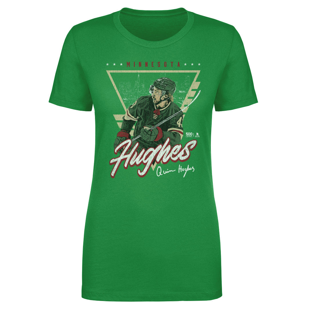 Quinn Hughes Minnesota Triangle Retro WHT