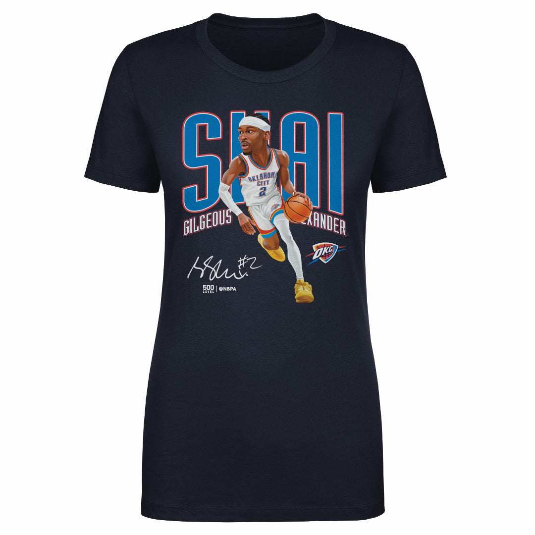 Shai Gilgeous-Alexander Oklahoma City Thunder Caricature WHT