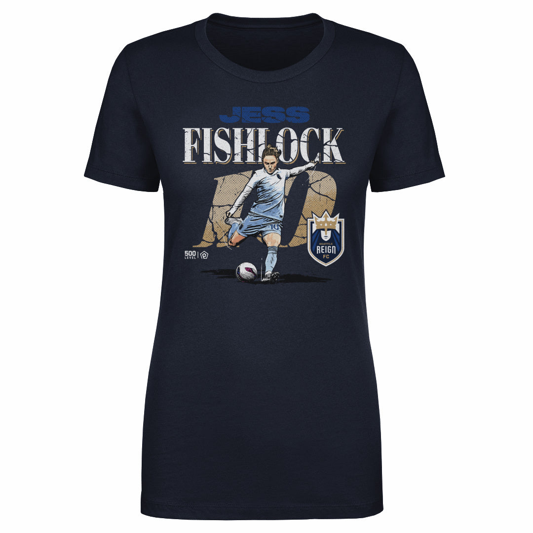 Jess Fishlock Seattle Reign FC Cracked Number WHT