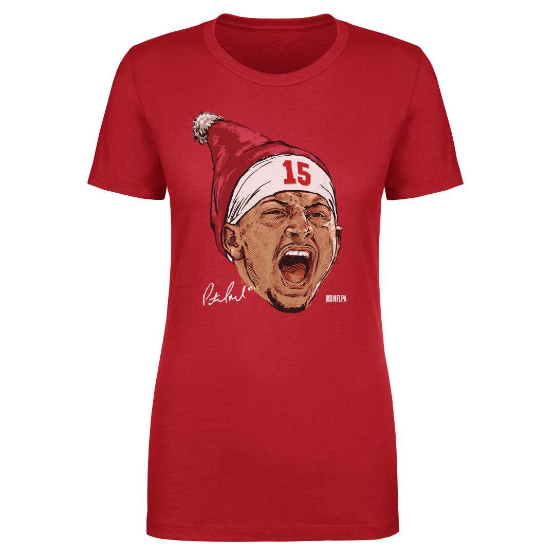 Patrick Mahomes Kansas City Portrait Santa Hat WHT