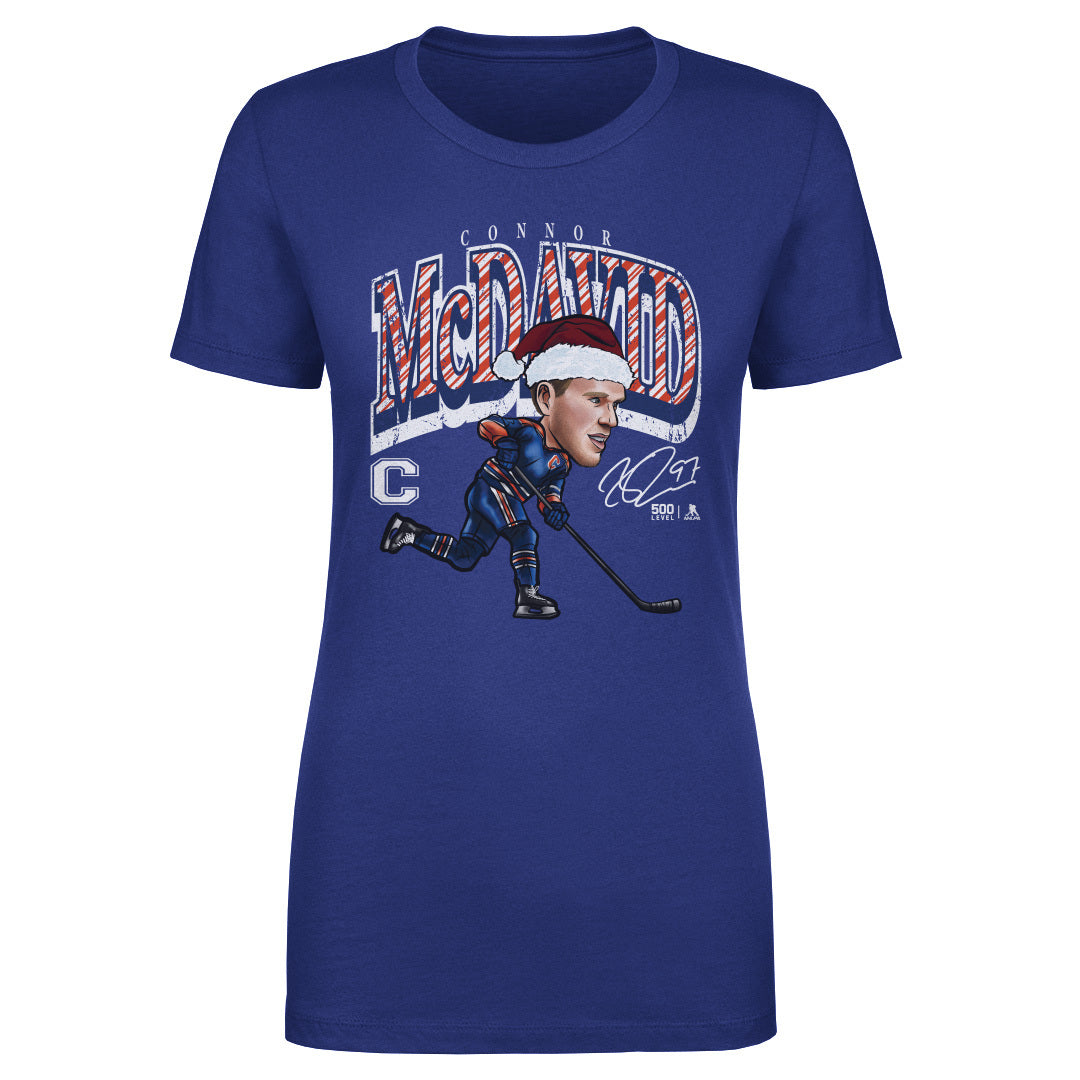 Connor McDavid Edmonton Cartoon Santa Hat WHT