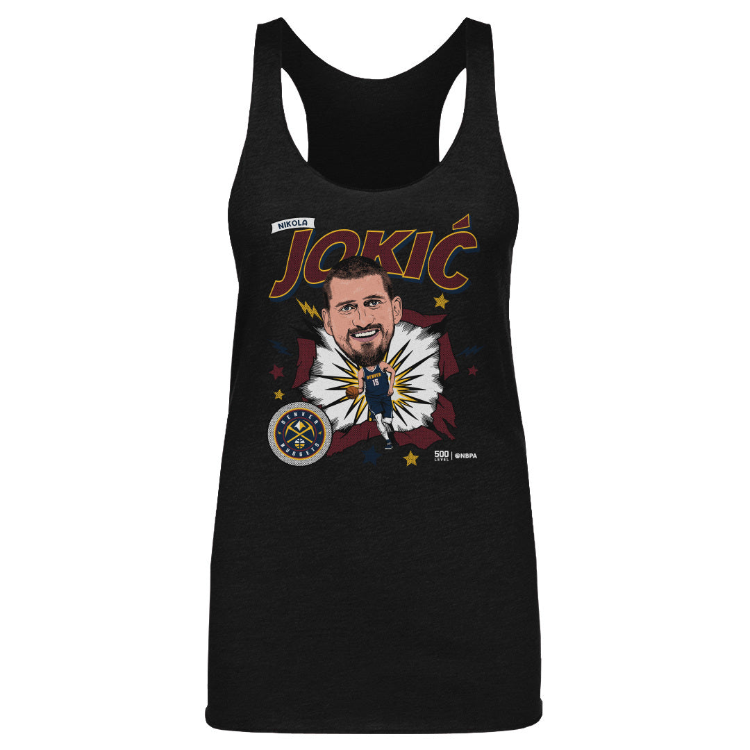 Nikola Jokic Denver Nuggets Caricature Retro WHT