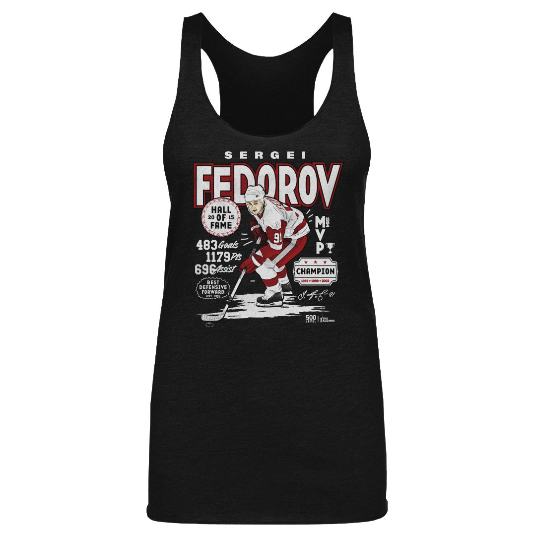 Sergei Fedorov Detroit Vintage Stats WHT