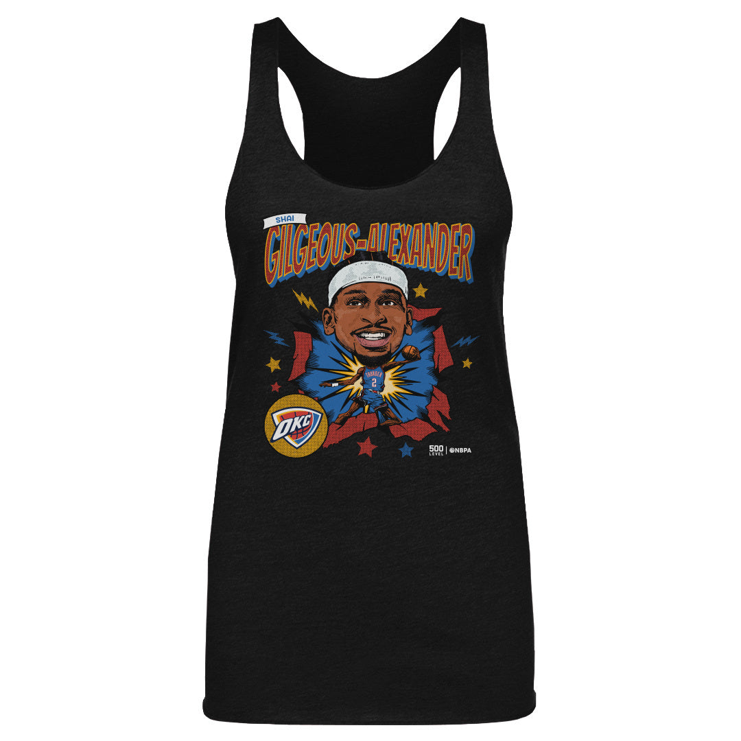 Shai Gilgeous-Alexander Oklahoma City Thunder Caricature Retro WHT