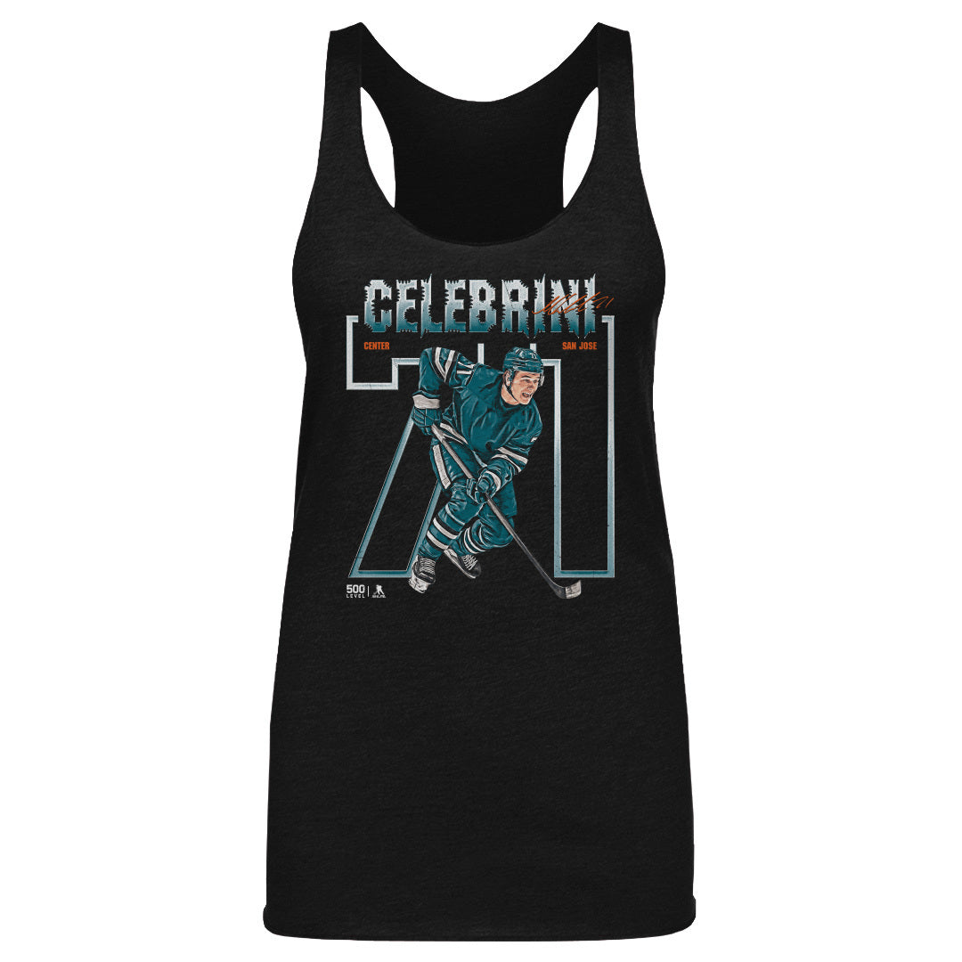 Macklin Celebrini San Jose Number Outline WHT