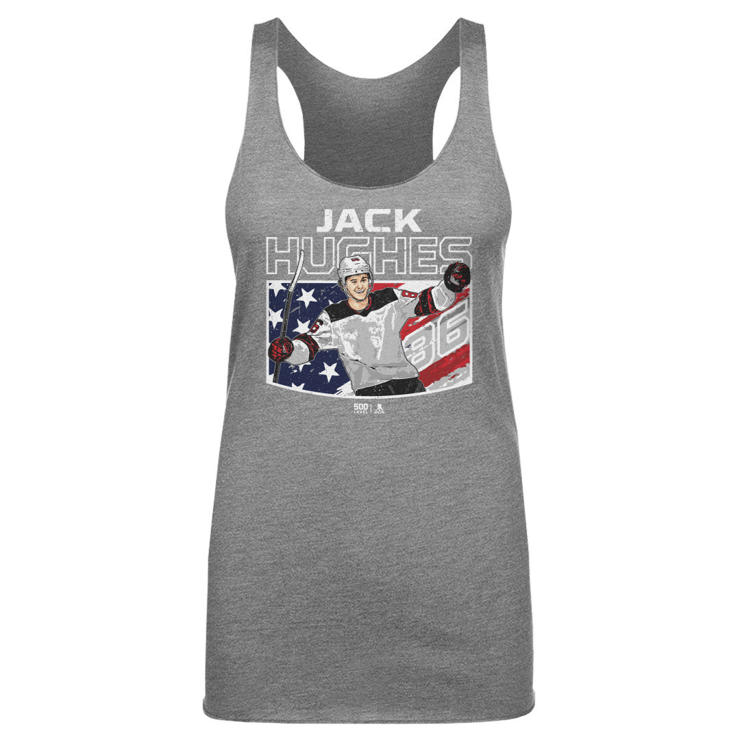 Jack Hughes New Jersey American Flag WHT