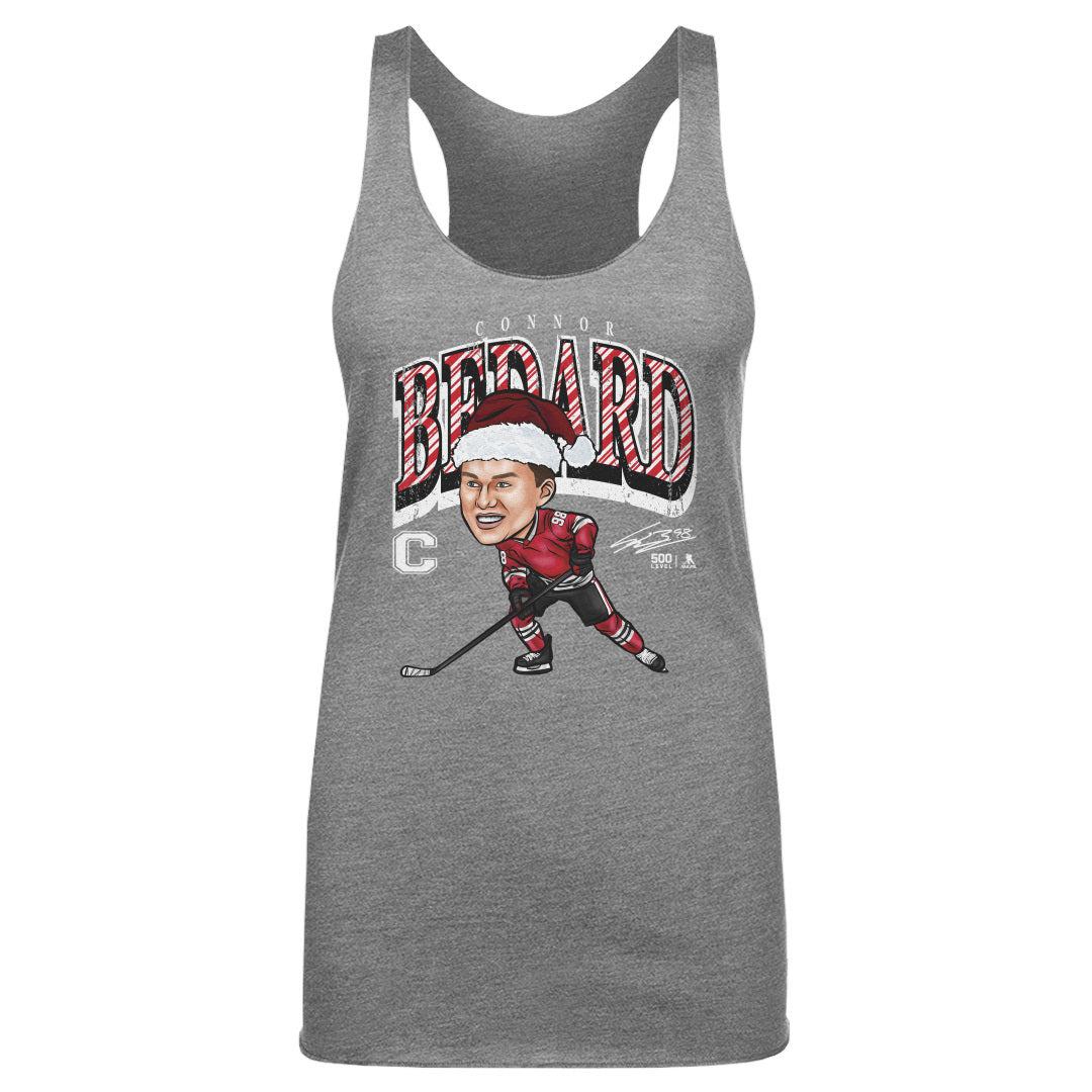 Connor Bedard Chicago Cartoon Santa Hat WHT