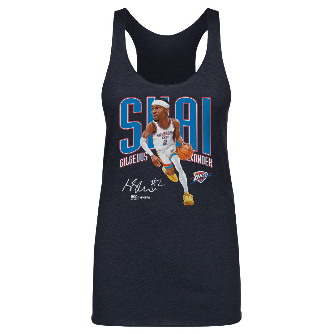 Shai Gilgeous-Alexander Oklahoma City Thunder Caricature WHT