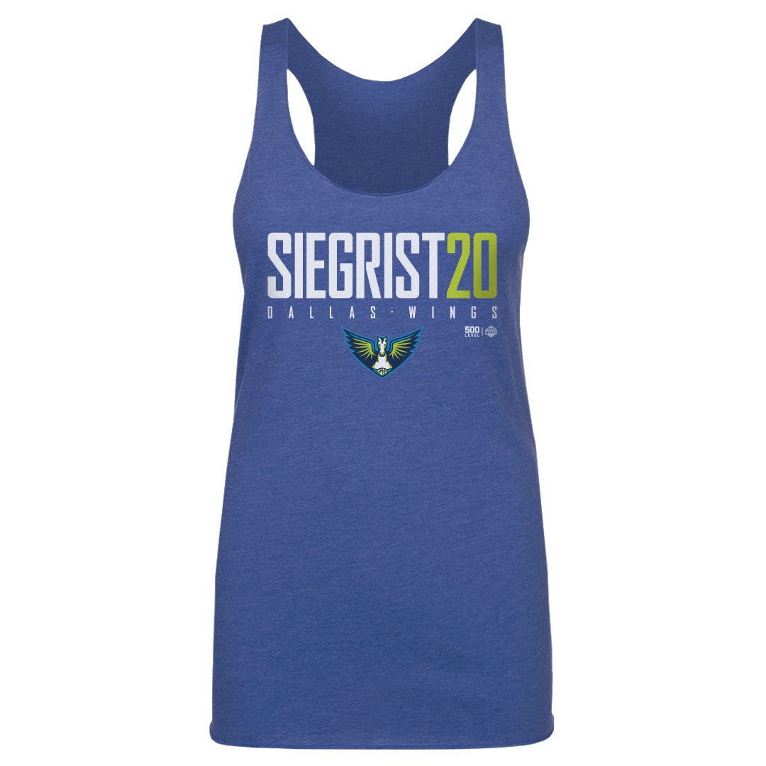 Maddy Siegrist Dallas Wings Elite WHT Womens Tank Top 500 Level Officially Licensed Fan Gear
