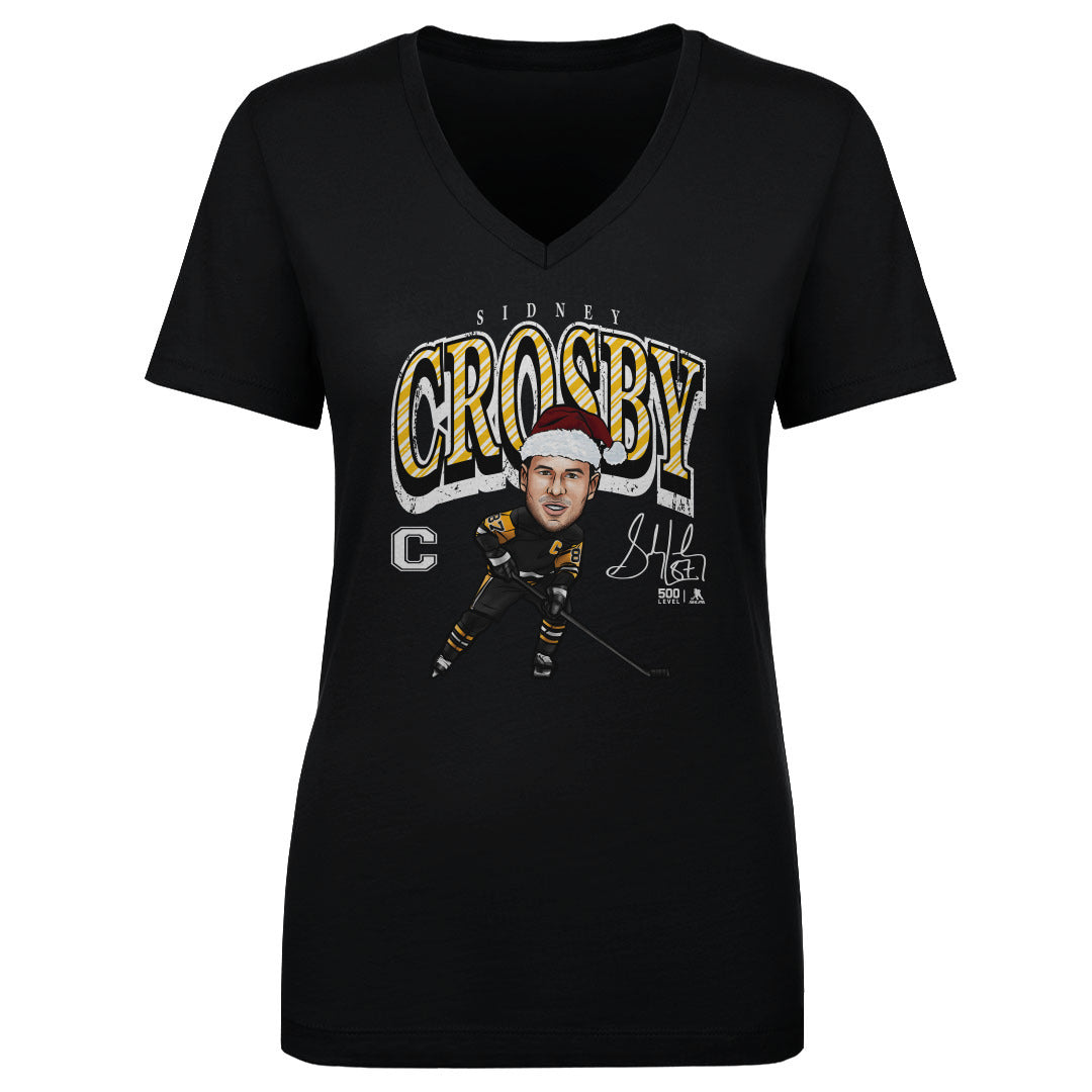 Sidney Crosby Pittsburgh Cartoon Santa Hat WHT