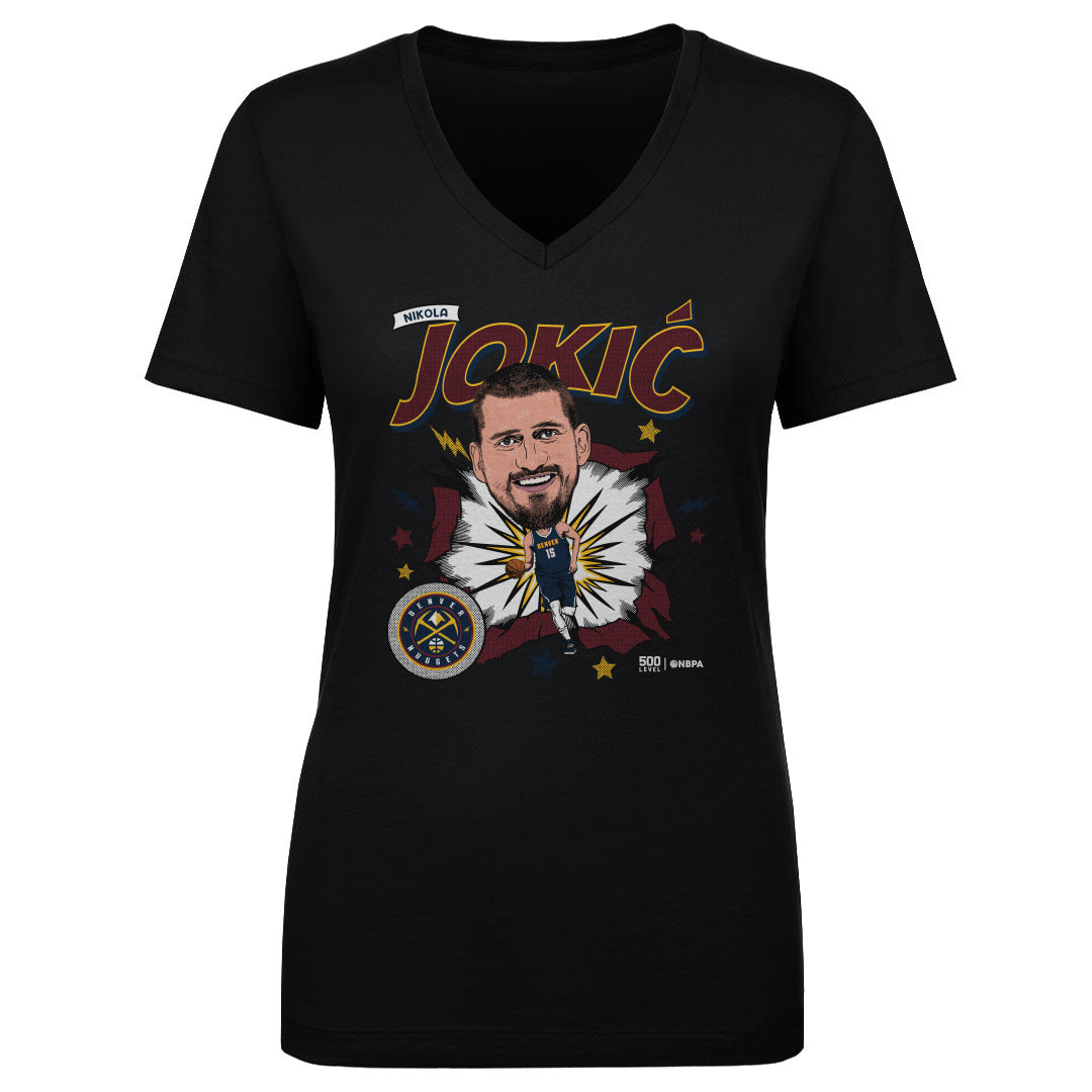 Nikola Jokic Denver Nuggets Caricature Retro WHT