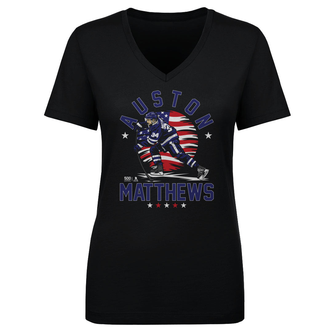 Auston Matthews Toronto USA Flag WHT