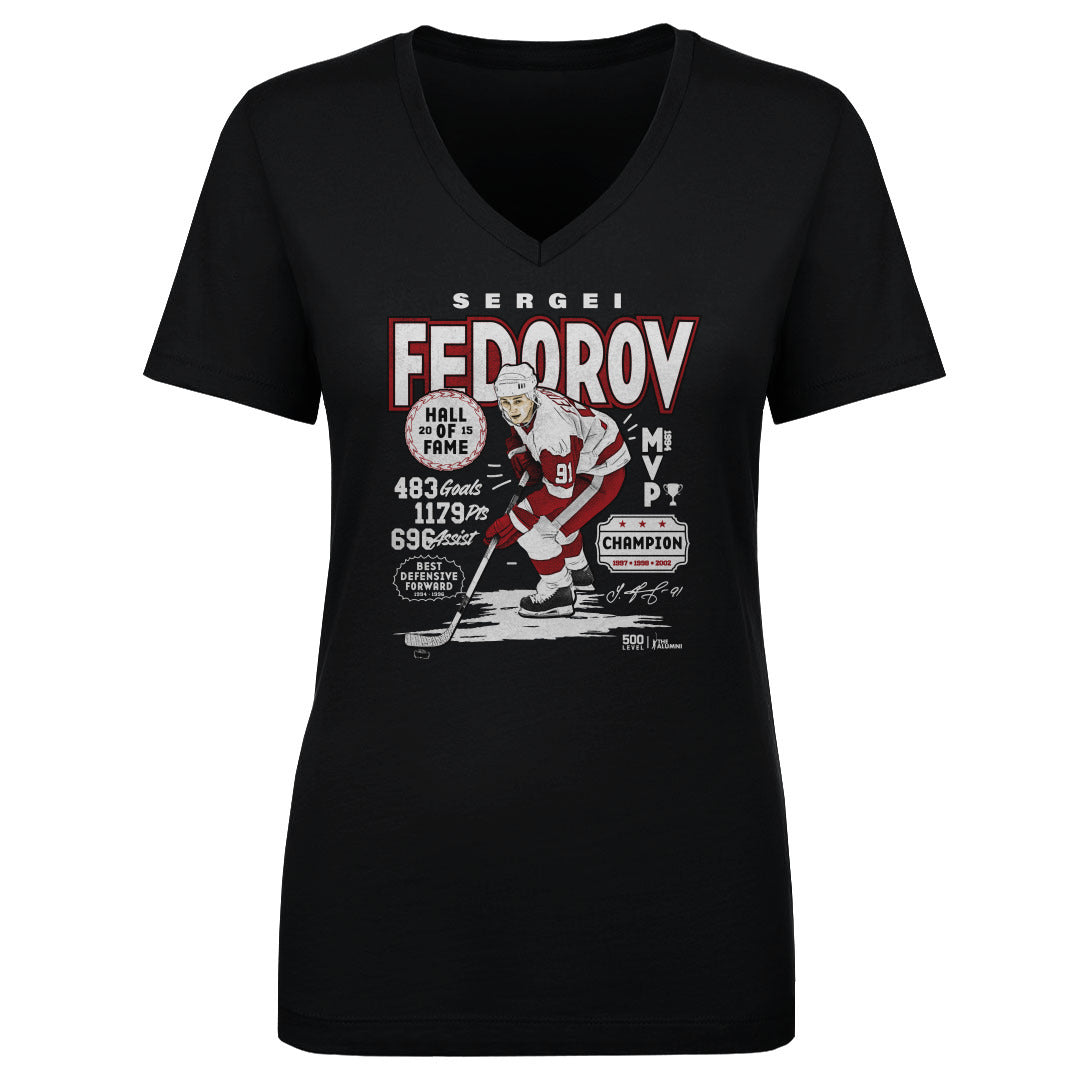 Sergei Fedorov Detroit Vintage Stats WHT