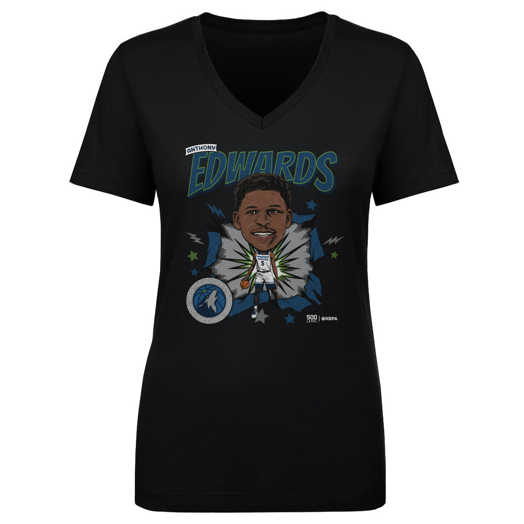 Anthony Edwards Minnesota Timberwolves Caricature Retro WHT