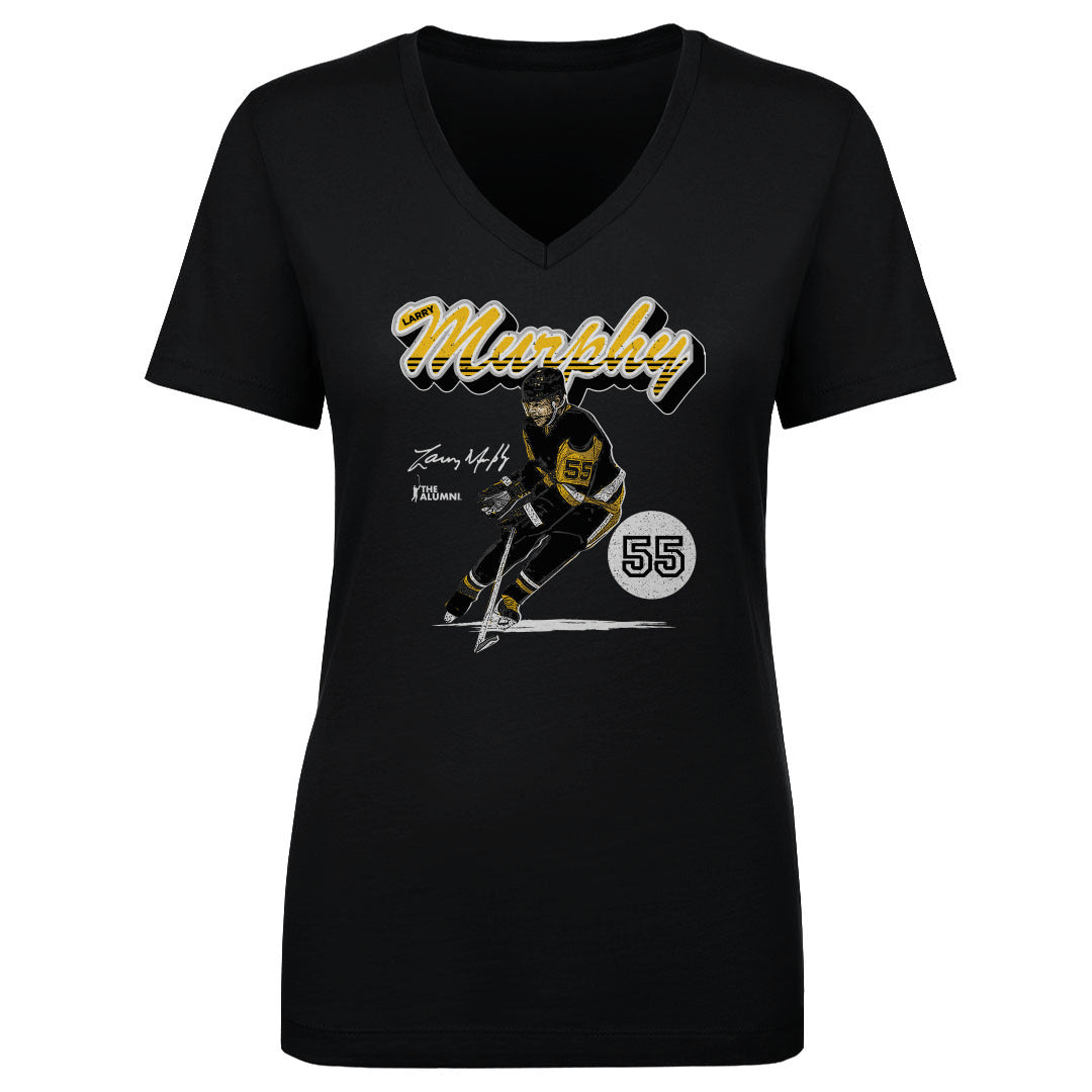 Larry Murphy Pittsburgh Retro Script WHT