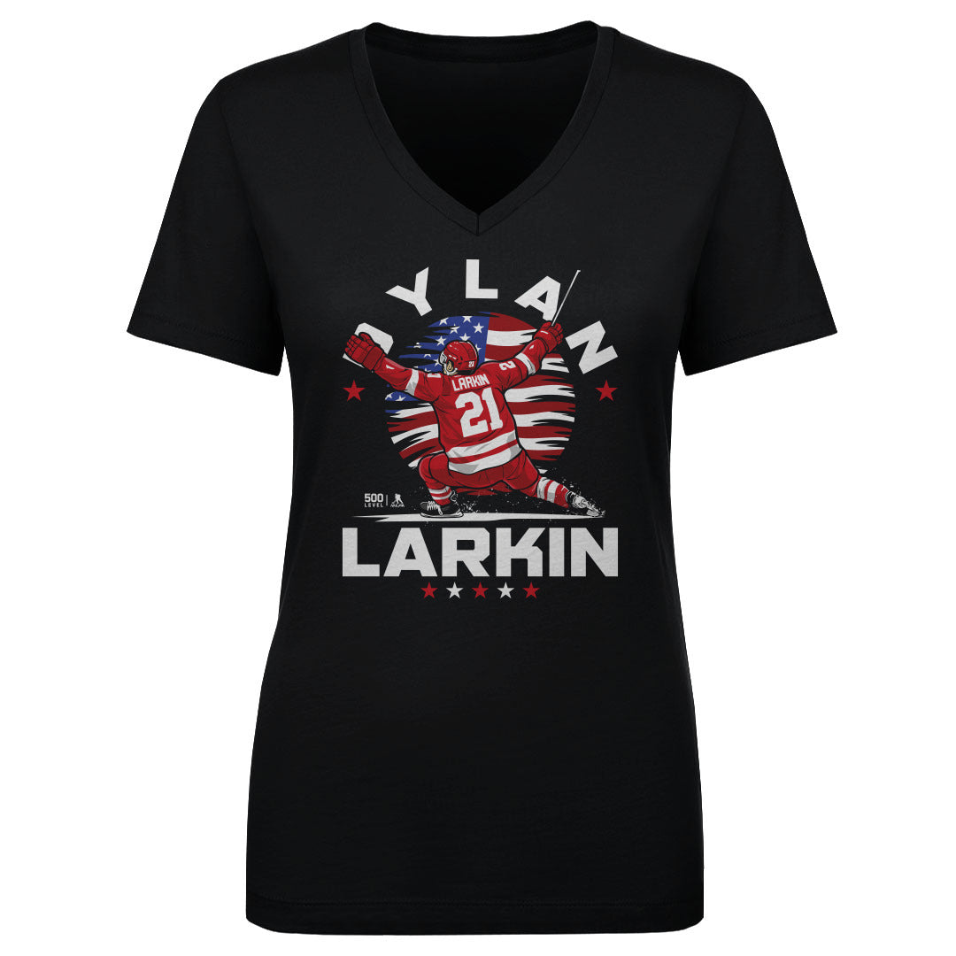 Dylan Larkin Detroit USA Flag Celebration WHT