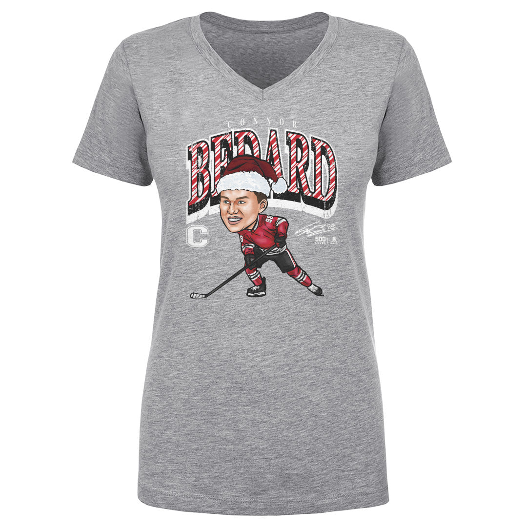 Connor Bedard Chicago Cartoon Santa Hat WHT