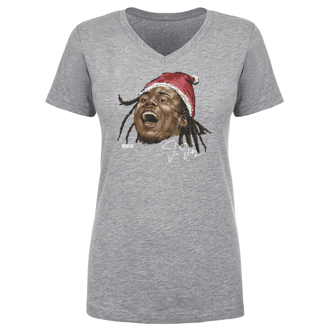 Justin Jefferson Minnesota Portrait Santa Hat WHT