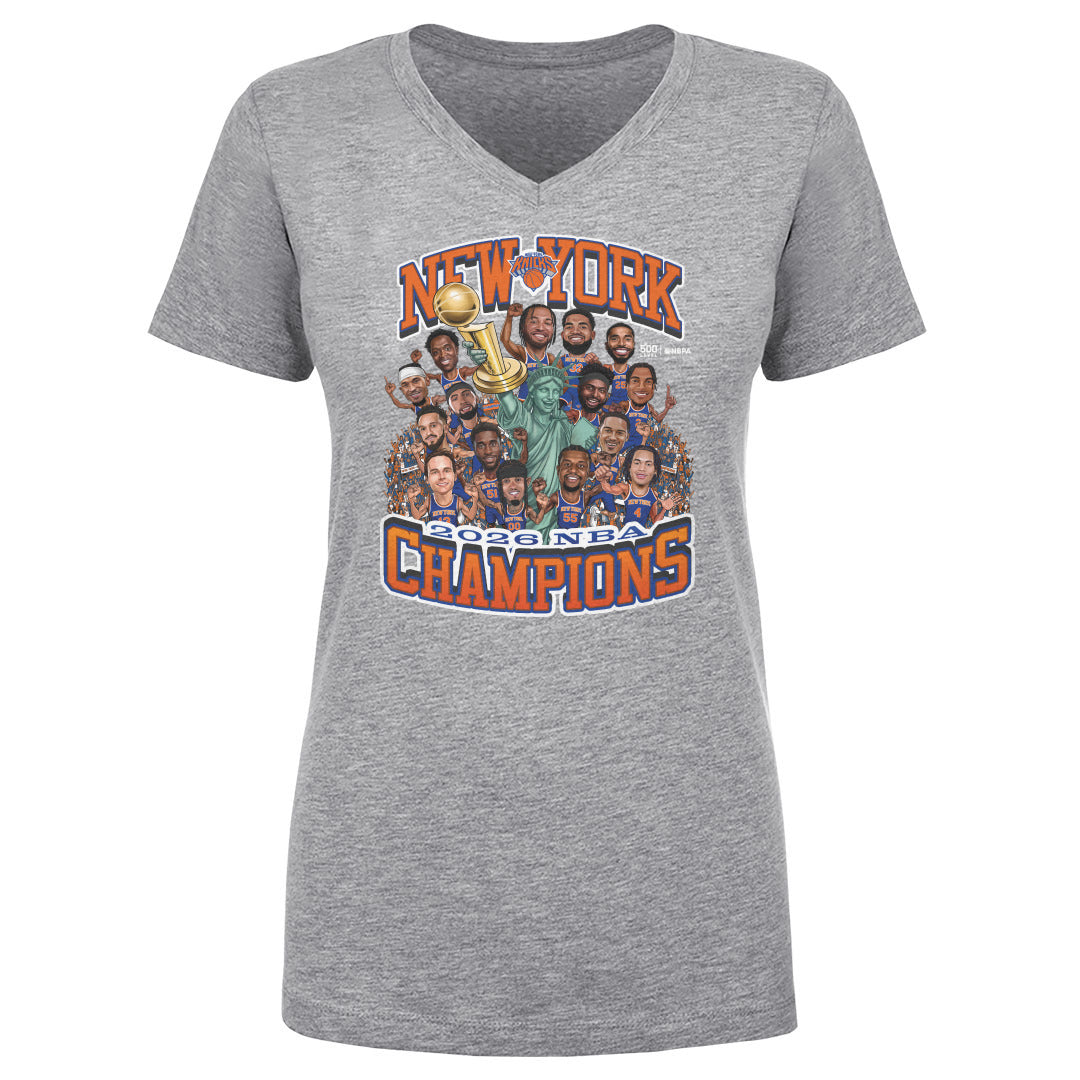 New York Knicks NBA Finals 2026 Champions Caricature WHT