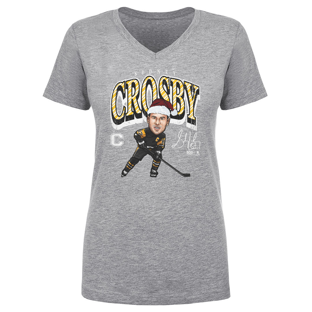 Sidney Crosby Pittsburgh Cartoon Santa Hat WHT