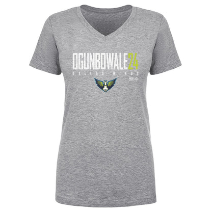 Arike Ogunbowale Dallas Wings Elite WHT Womens V-Neck T Shirt 500 Level Officially Licensed Fan Gear