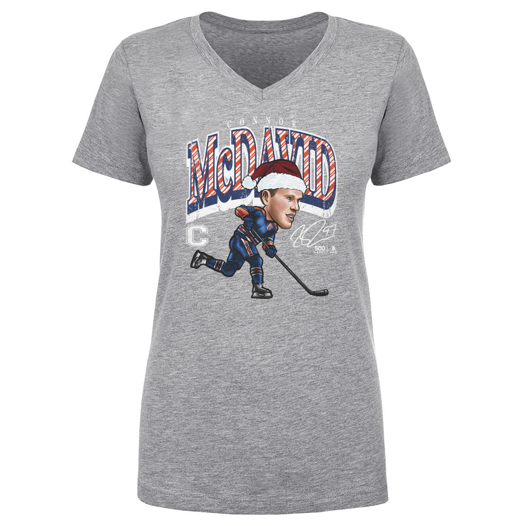 Connor McDavid Edmonton Cartoon Santa Hat WHT