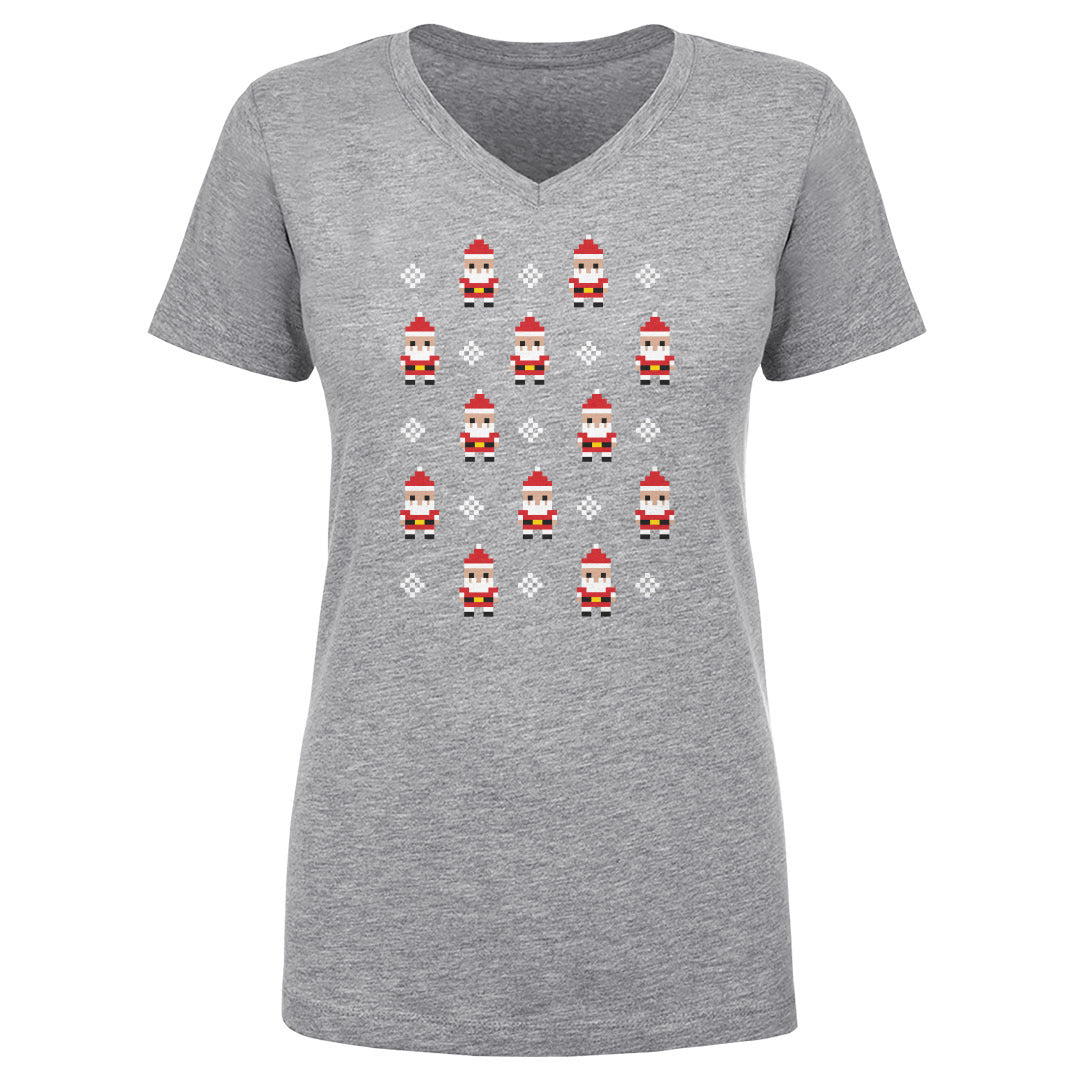 Christmas 8-bit Santas WHT