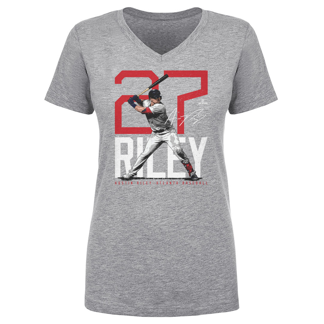 Austin Riley Atlanta Bold Number WHT