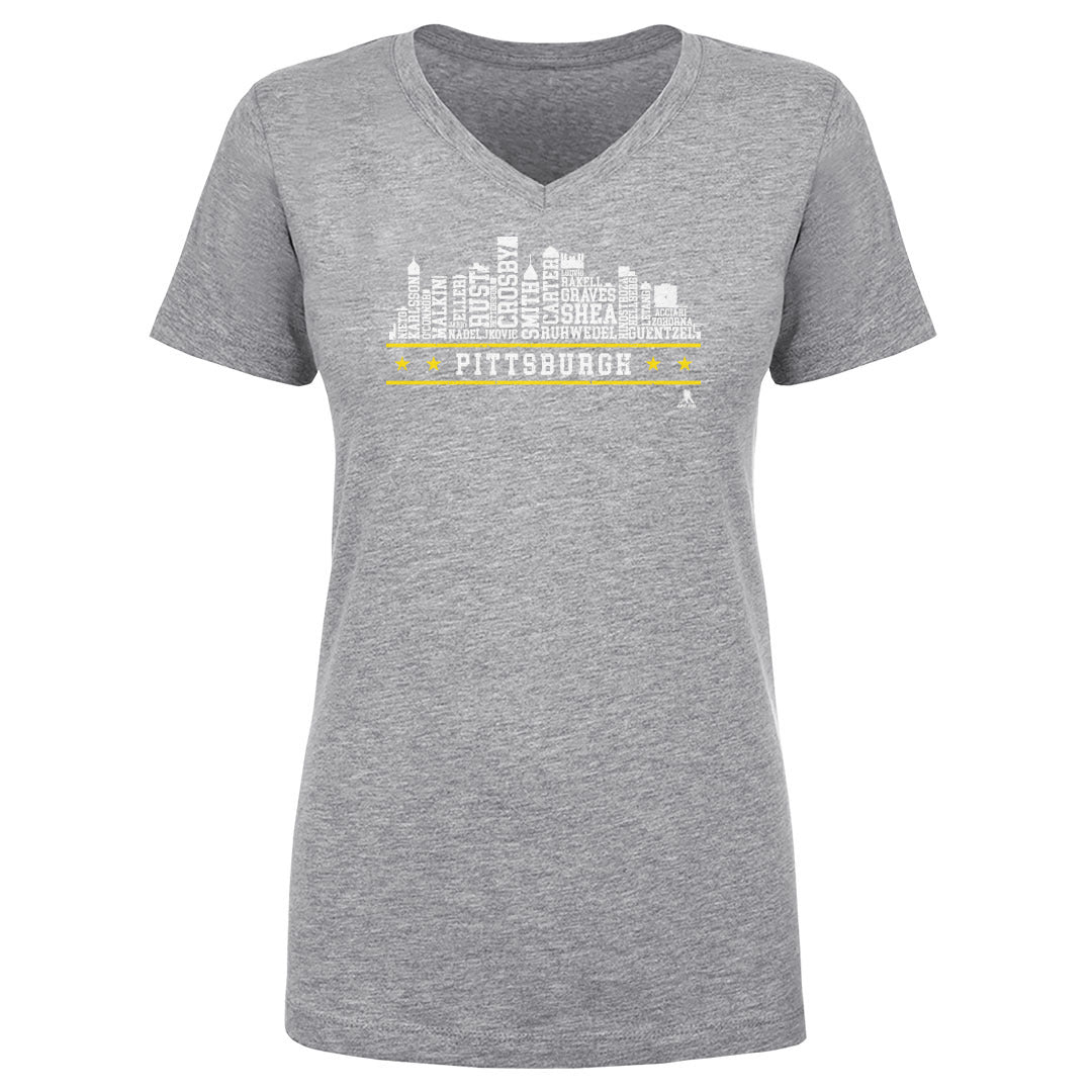 Pittsburgh Hockey Roster Skyline 23 WHT
