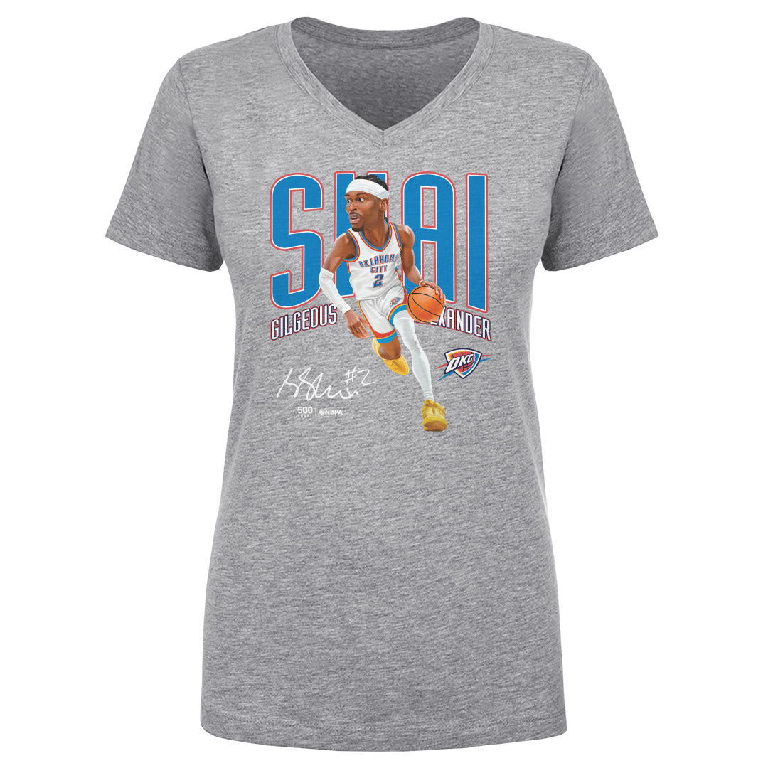 Shai Gilgeous-Alexander Oklahoma City Thunder Caricature WHT