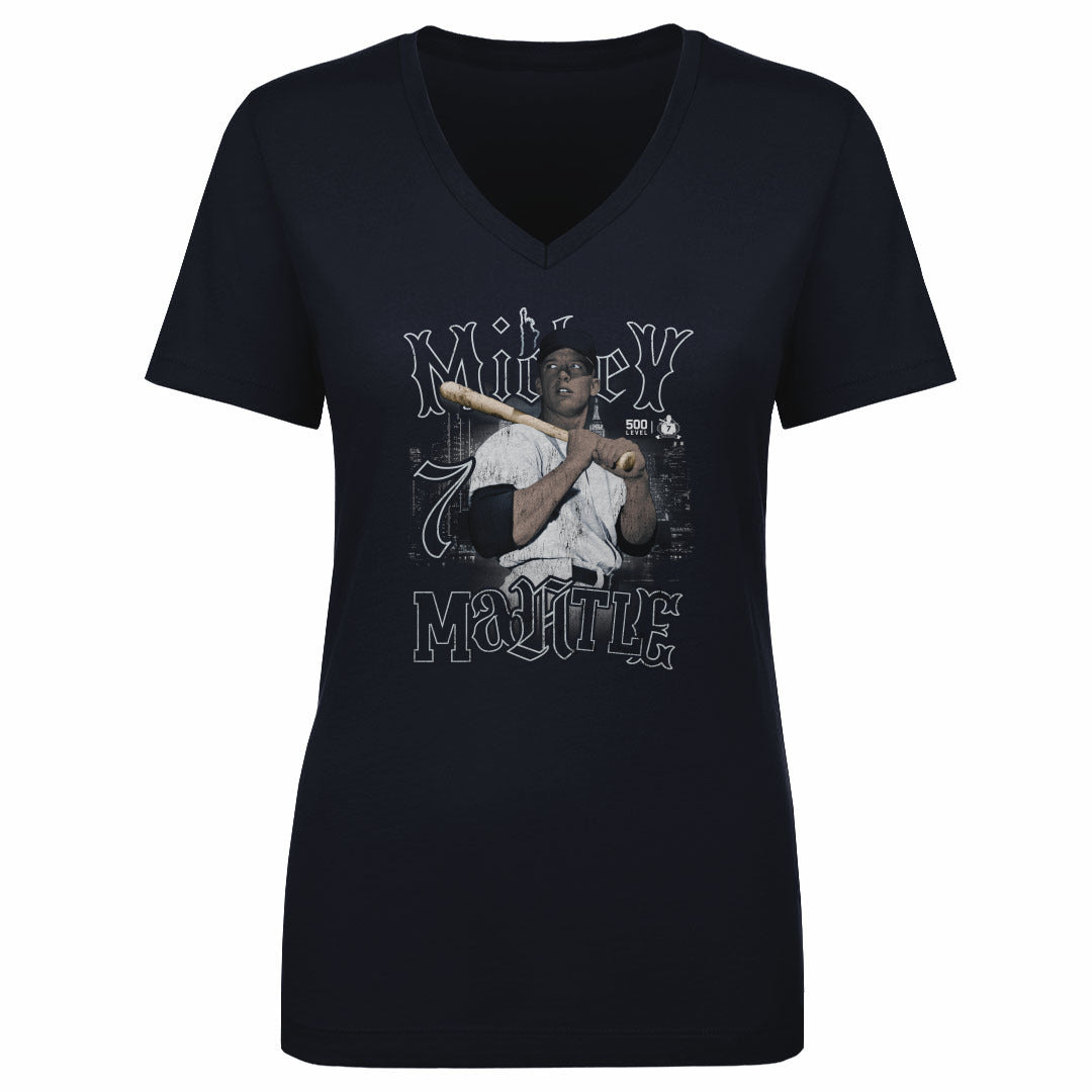 Mickey Mantle New York Y Skyline WHT