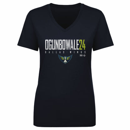 Arike Ogunbowale Dallas Wings Elite WHT Womens V-Neck T Shirt 500 Level Officially Licensed Fan Gear