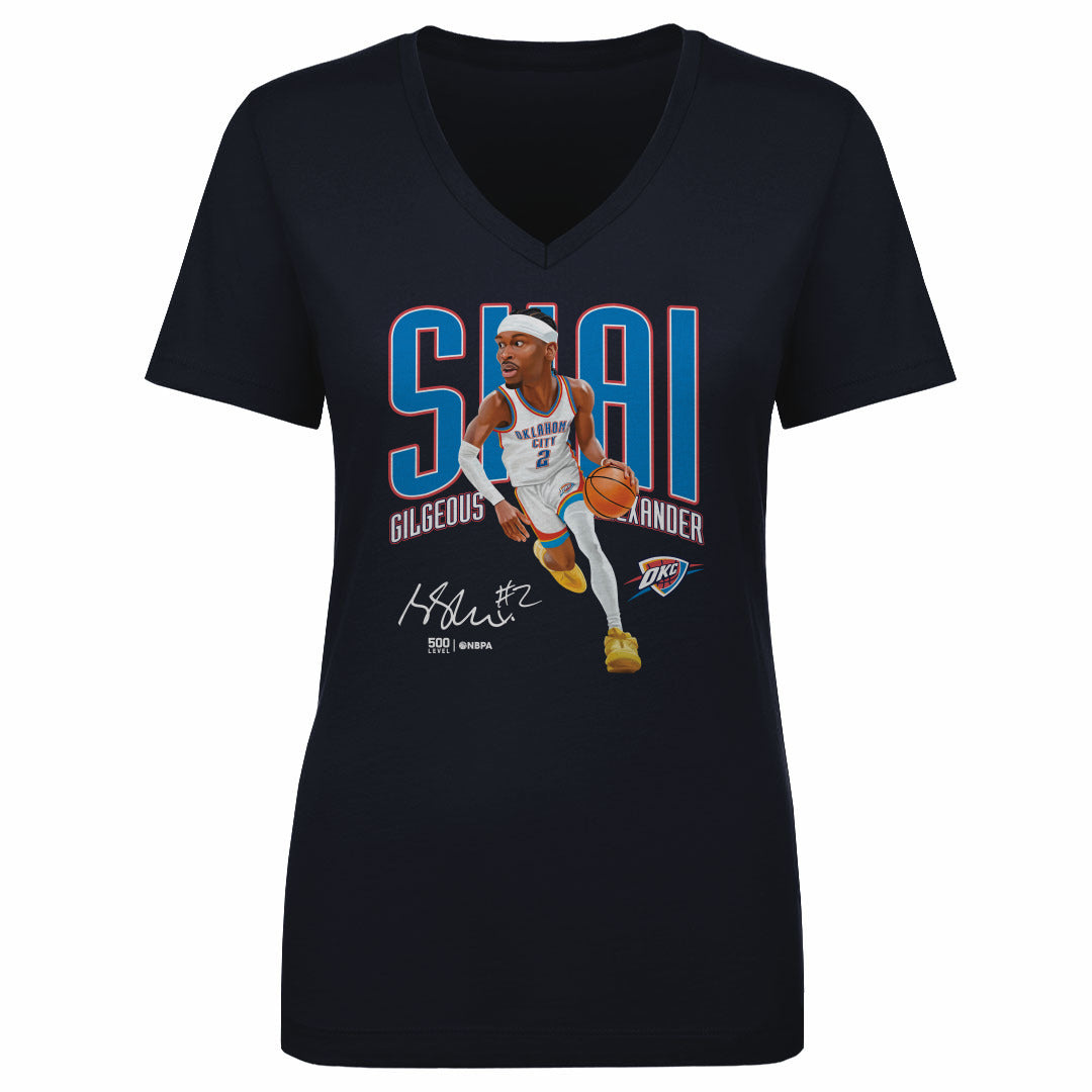 Shai Gilgeous-Alexander Oklahoma City Thunder Caricature WHT