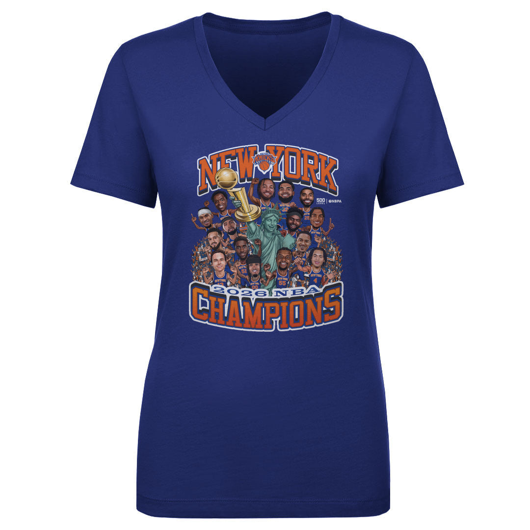 New York Knicks NBA Finals 2026 Champions Caricature WHT