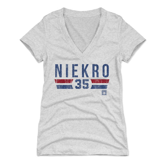 Phil Niekro Font B Womens V-Neck T Shirt 500 Level Officially Licensed Fan Gear