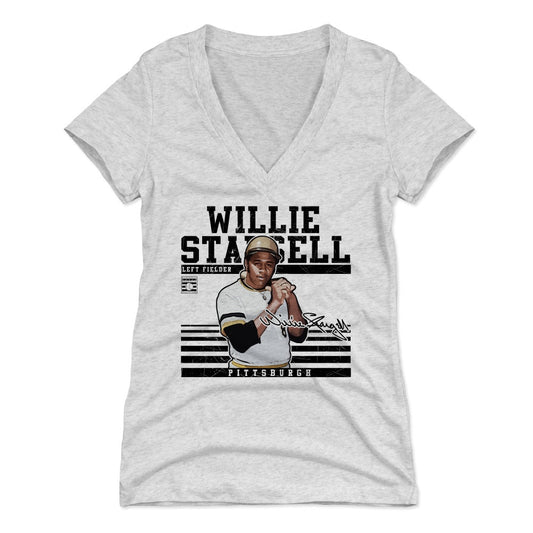Willie Stargell Sport K Womens V-Neck T Shirt 500 Level Officially Licensed Fan Gear