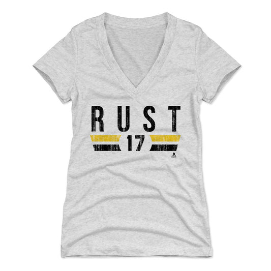 Bryan Rust Font YK Womens V-Neck T Shirt 500 Level Officially Licensed Fan Gear